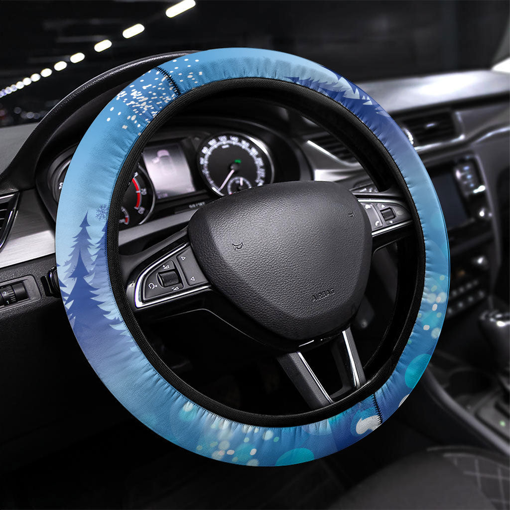 Australia Magpie Christmas In July Steering Wheel Cover Eucalyptus Snow Globe Merry Xmas