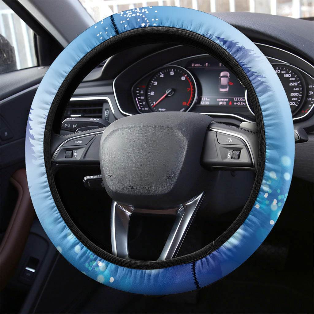 Australia Magpie Christmas In July Steering Wheel Cover Eucalyptus Snow Globe Merry Xmas