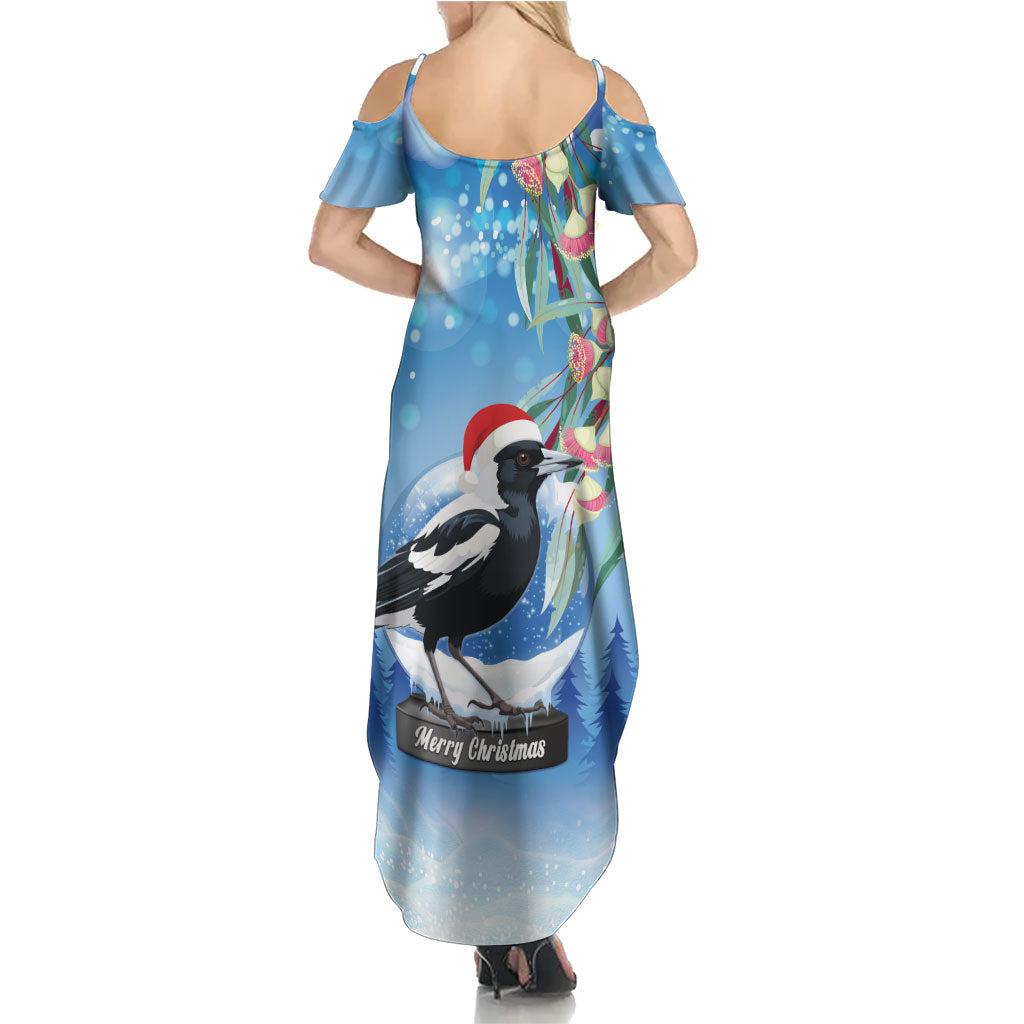 Australia Magpie Christmas In July Summer Maxi Dress Eucalyptus Snow Globe Merry Xmas