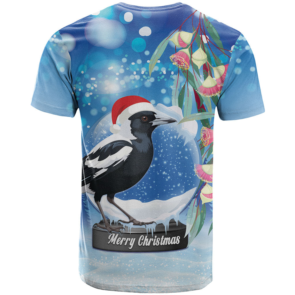 Australia Magpie Christmas In July T Shirt Eucalyptus Snow Globe Merry Xmas