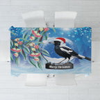 Australia Magpie Christmas In July Tablecloth Eucalyptus Snow Globe Merry Xmas