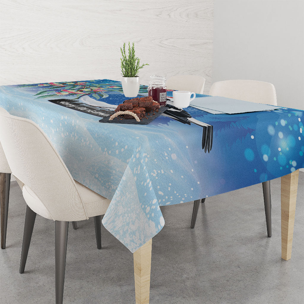 Australia Magpie Christmas In July Tablecloth Eucalyptus Snow Globe Merry Xmas