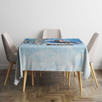Australia Magpie Christmas In July Tablecloth Eucalyptus Snow Globe Merry Xmas