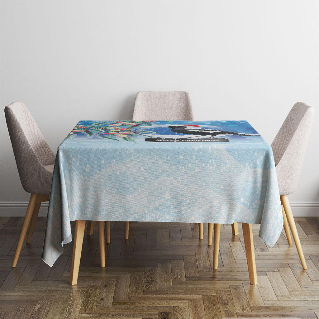 Australia Magpie Christmas In July Tablecloth Eucalyptus Snow Globe Merry Xmas