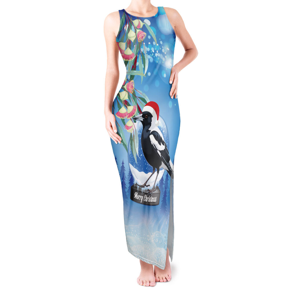 Australia Magpie Christmas In July Tank Maxi Dress Eucalyptus Snow Globe Merry Xmas