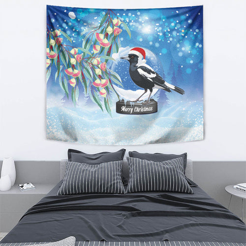 Australia Magpie Christmas In July Tapestry Eucalyptus Snow Globe Merry Xmas