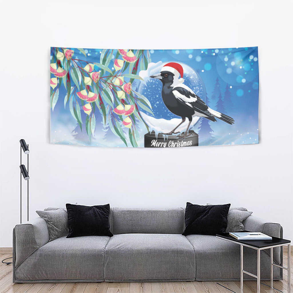 Australia Magpie Christmas In July Tapestry Eucalyptus Snow Globe Merry Xmas