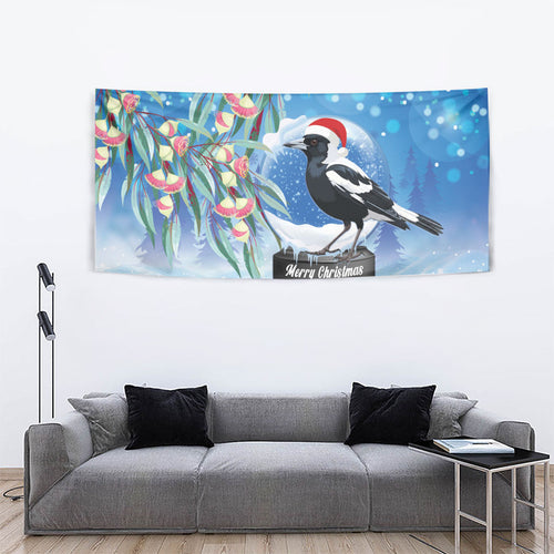 Australia Magpie Christmas In July Tapestry Eucalyptus Snow Globe Merry Xmas