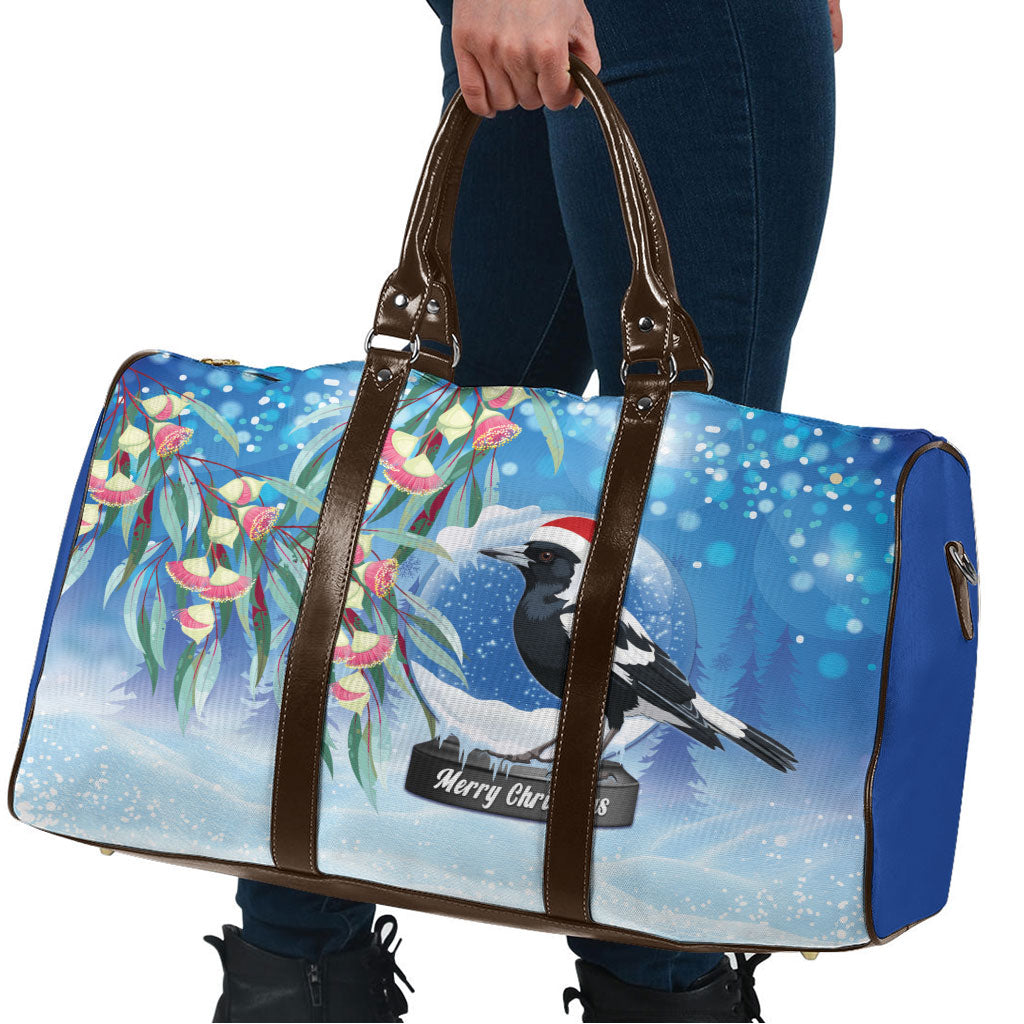 Australia Magpie Christmas In July Travel Bag Eucalyptus Snow Globe Merry Xmas