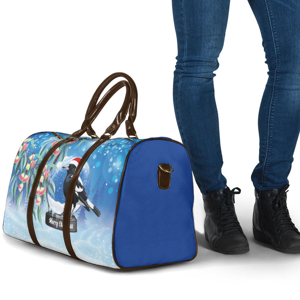Australia Magpie Christmas In July Travel Bag Eucalyptus Snow Globe Merry Xmas