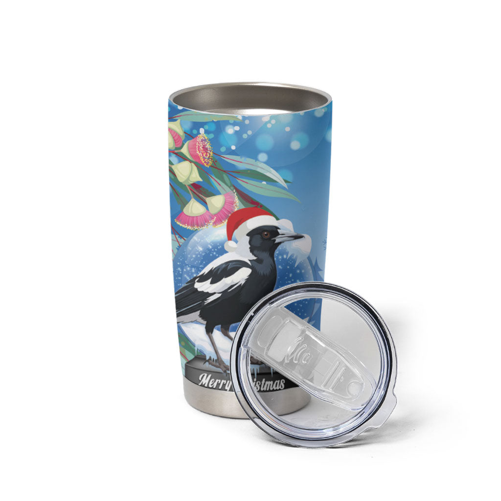 Australia Magpie Christmas In July Tumbler Cup Eucalyptus Snow Globe Merry Xmas