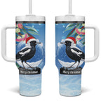 Australia Magpie Christmas In July Tumbler With Handle Eucalyptus Snow Globe Merry Xmas