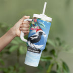 Australia Magpie Christmas In July Tumbler With Handle Eucalyptus Snow Globe Merry Xmas