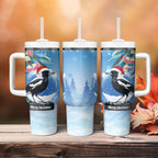 Australia Magpie Christmas In July Tumbler With Handle Eucalyptus Snow Globe Merry Xmas