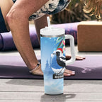 Australia Magpie Christmas In July Tumbler With Handle Eucalyptus Snow Globe Merry Xmas