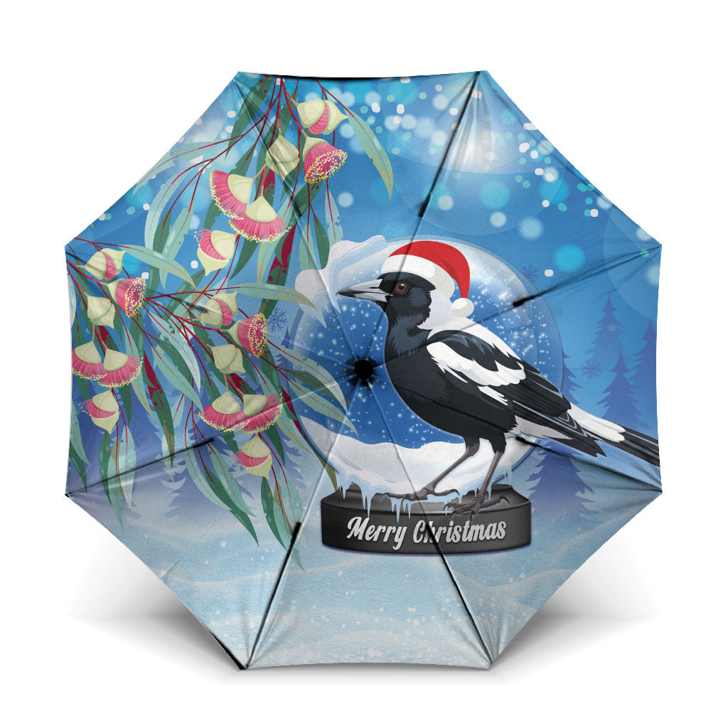 Australia Magpie Christmas In July Umbrella Eucalyptus Snow Globe Merry Xmas