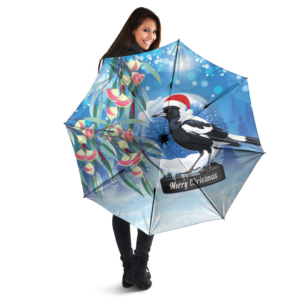Australia Magpie Christmas In July Umbrella Eucalyptus Snow Globe Merry Xmas