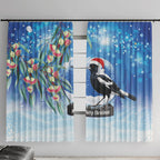 Australia Magpie Christmas In July Window Curtain Eucalyptus Snow Globe Merry Xmas