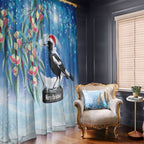 Australia Magpie Christmas In July Window Curtain Eucalyptus Snow Globe Merry Xmas