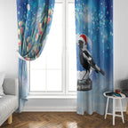 Australia Magpie Christmas In July Window Curtain Eucalyptus Snow Globe Merry Xmas