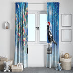 Australia Magpie Christmas In July Window Curtain Eucalyptus Snow Globe Merry Xmas