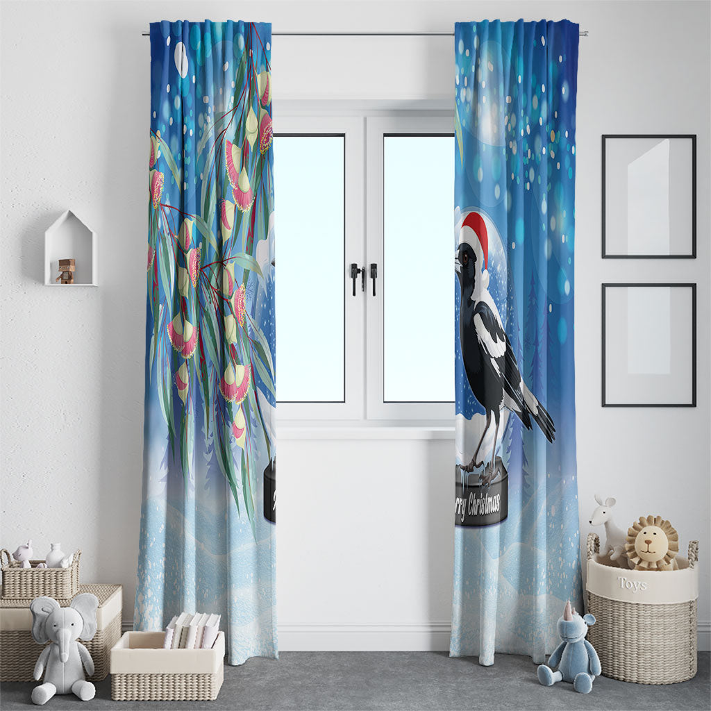 Australia Magpie Christmas In July Window Curtain Eucalyptus Snow Globe Merry Xmas