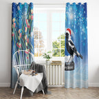 Australia Magpie Christmas In July Window Curtain Eucalyptus Snow Globe Merry Xmas