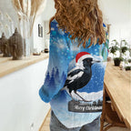 Australia Magpie Christmas In July Women Casual Shirt Eucalyptus Snow Globe Merry Xmas