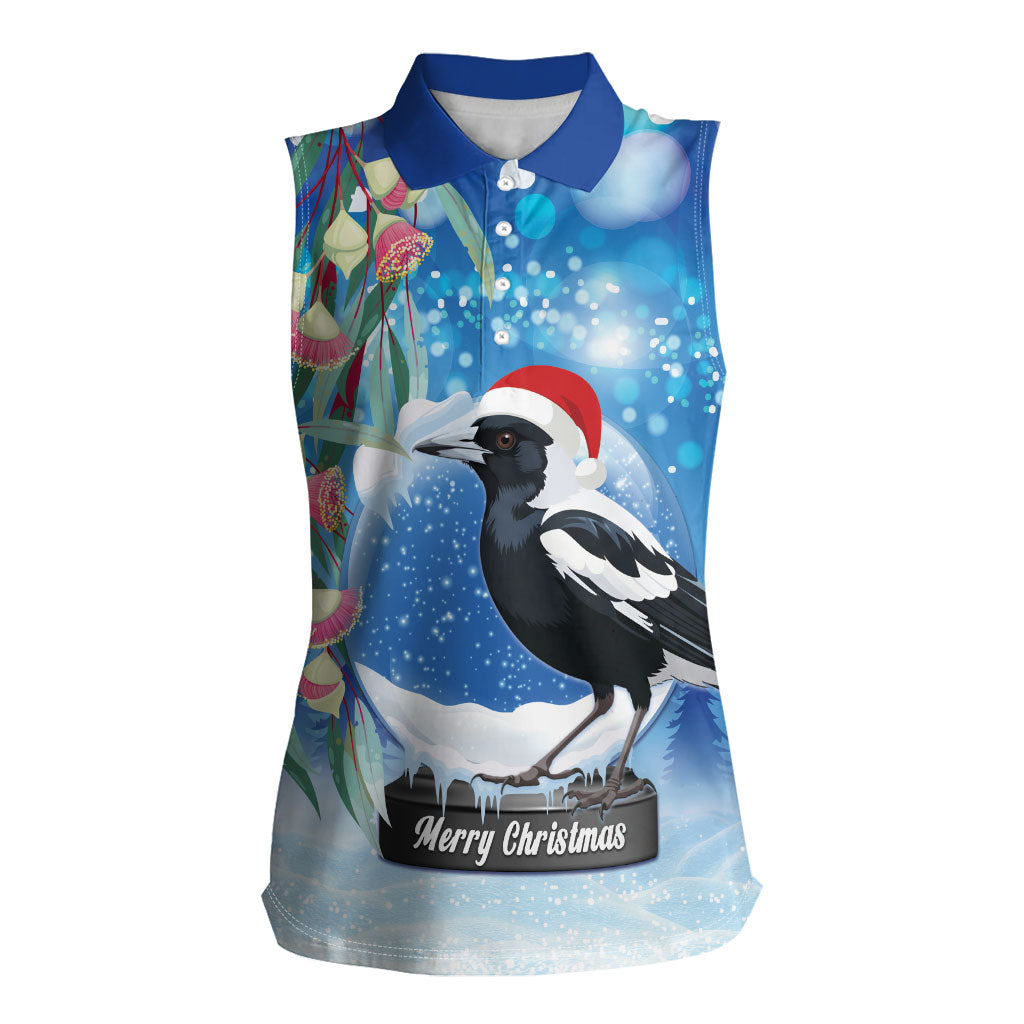 Australia Magpie Christmas In July Women Sleeveless Polo Shirt Eucalyptus Snow Globe Merry Xmas