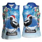 Australia Magpie Christmas In July Women Sleeveless Polo Shirt Eucalyptus Snow Globe Merry Xmas
