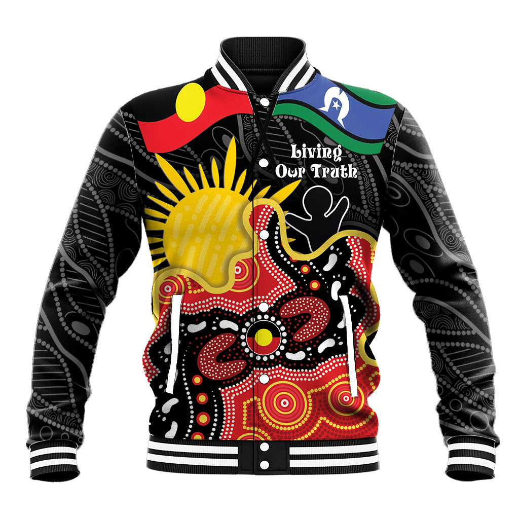 Personalised Australia Aboriginal Children's Day Baseball Jacket Living Our Truth Indigenous Pattern