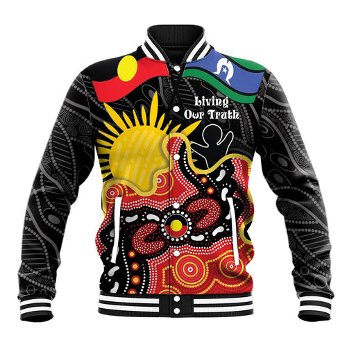 Personalised Australia Aboriginal Children's Day Baseball Jacket Living Our Truth Indigenous Pattern