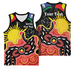 Personalised Australia Aboriginal Children's Day Basketball Jersey Living Our Truth Indigenous Pattern
