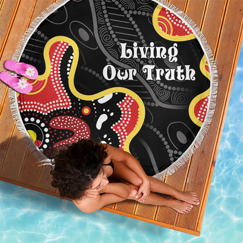 Australia Aboriginal Children's Day Beach Blanket Living Our Truth Indigenous Pattern