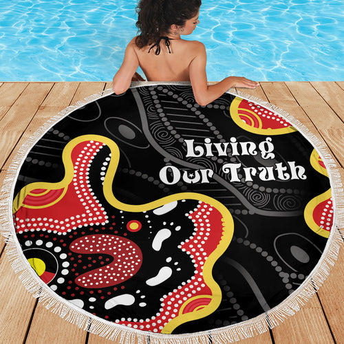 Australia Aboriginal Children's Day Beach Blanket Living Our Truth Indigenous Pattern