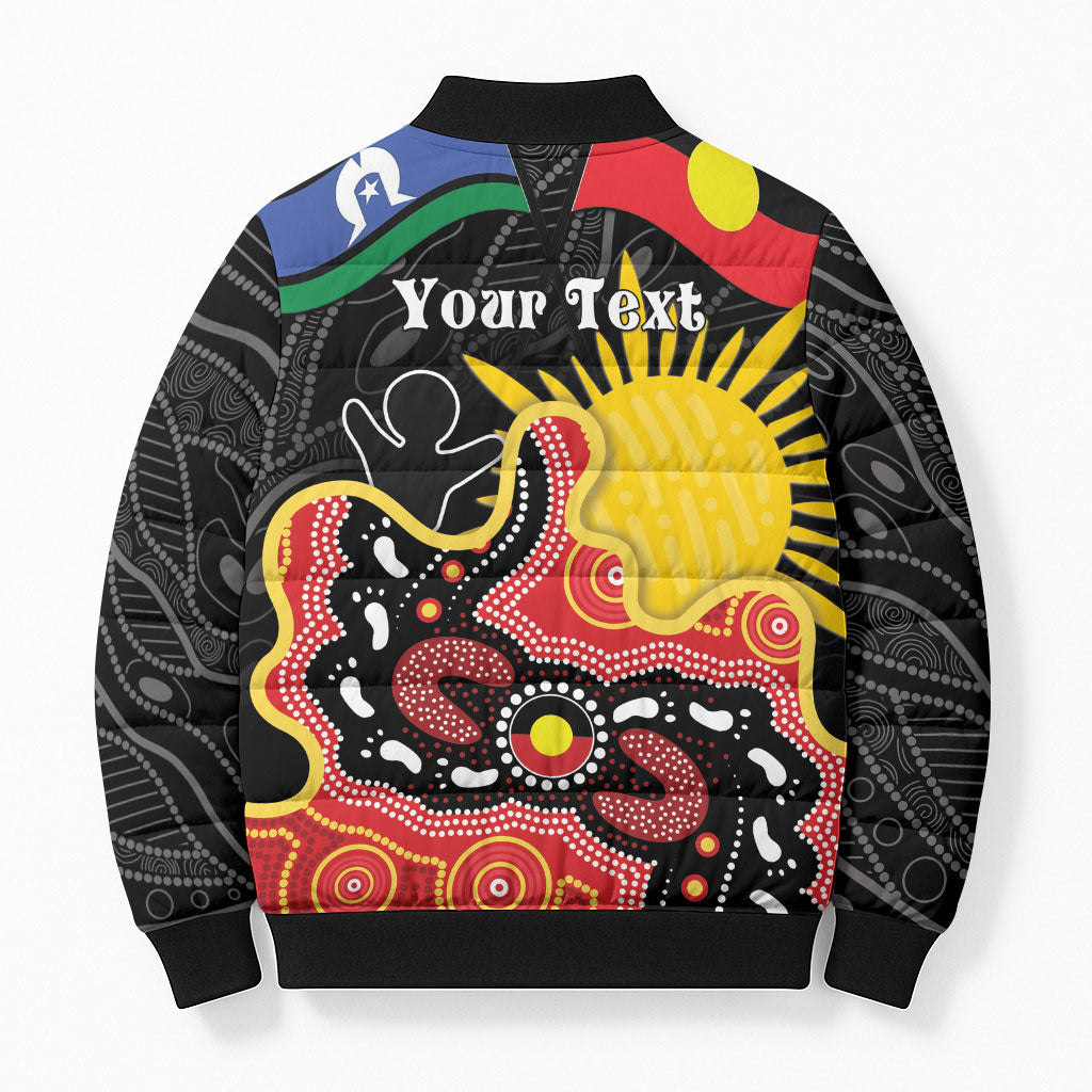Personalised Australia Aboriginal Children's Day Bomber Puffer Jacket Living Our Truth Indigenous Pattern