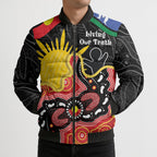 Personalised Australia Aboriginal Children's Day Bomber Puffer Jacket Living Our Truth Indigenous Pattern