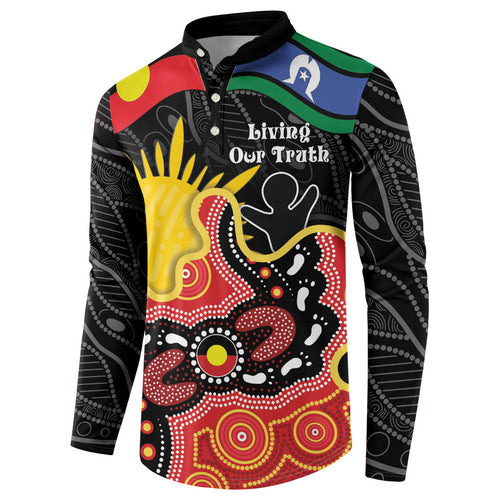 Personalised Australia Aboriginal Children's Day Button Sweatshirt Living Our Truth Indigenous Pattern