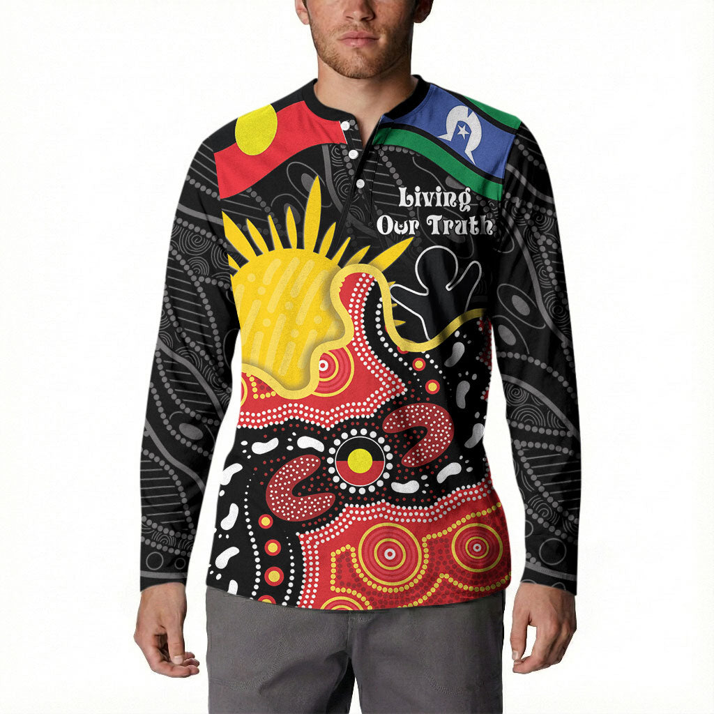 Personalised Australia Aboriginal Children's Day Button Sweatshirt Living Our Truth Indigenous Pattern