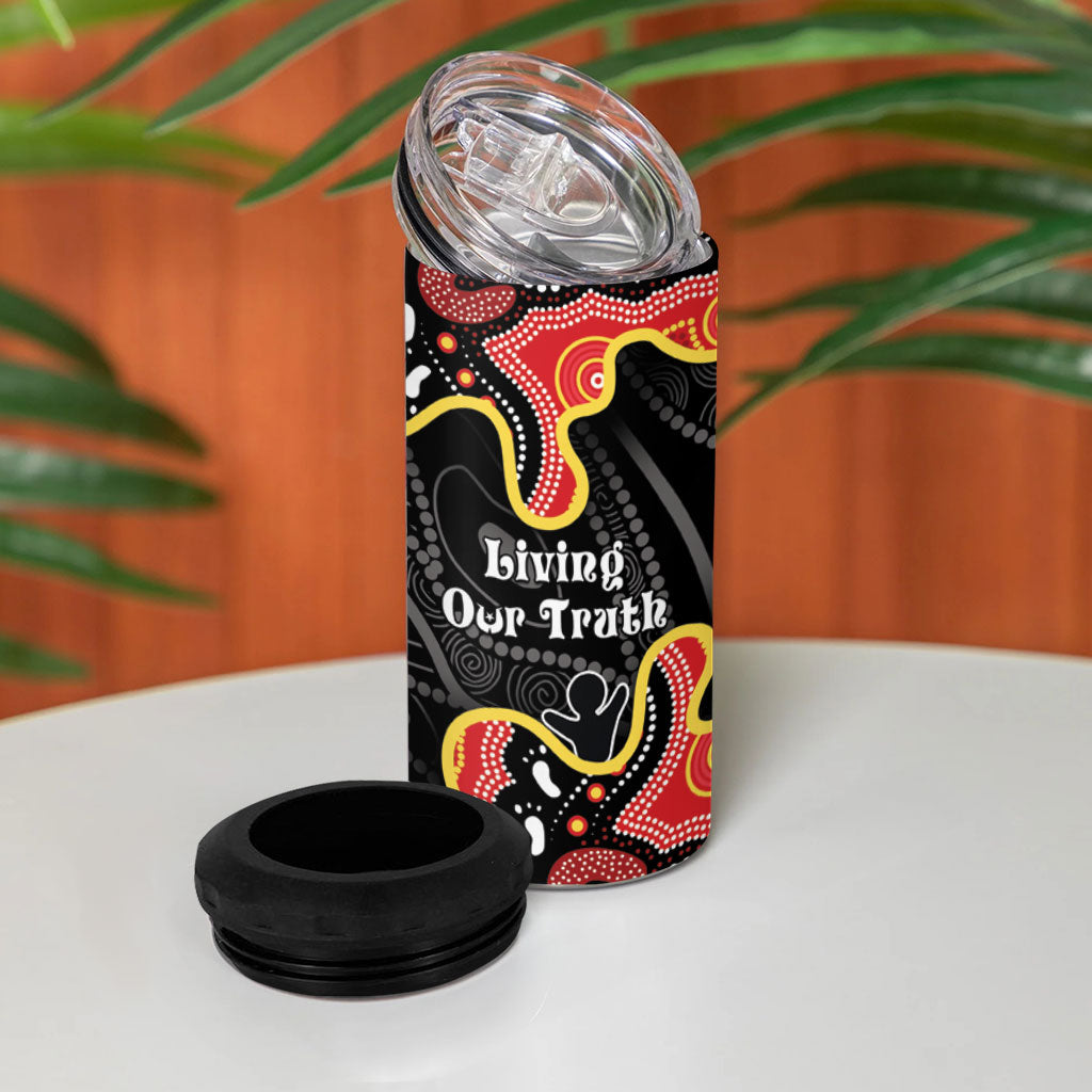 Personalised Australia Aboriginal Children's Day 4 in 1 Can Cooler Tumbler Living Our Truth Indigenous Pattern