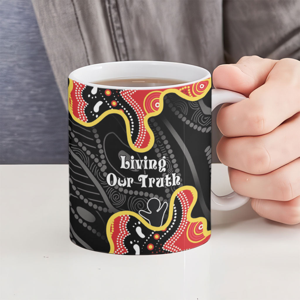 Personalised Australia Aboriginal Children's Day Ceramic Mug Living Our Truth Indigenous Pattern