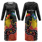 Personalised Australia Aboriginal Children's Day Couples Matching Long Sleeve Bodycon Dress and Hawaiian Shirt Living Our Truth Indigenous Pattern