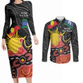 Personalised Australia Aboriginal Children's Day Couples Matching Long Sleeve Bodycon Dress and Long Sleeve Button Shirt Living Our Truth Indigenous Pattern
