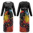 Personalised Australia Aboriginal Children's Day Couples Matching Long Sleeve Bodycon Dress and Long Sleeve Button Shirt Living Our Truth Indigenous Pattern