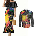 Personalised Australia Aboriginal Children's Day Couples Matching Mermaid Dress and Long Sleeve Button Shirt Living Our Truth Indigenous Pattern