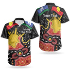 Personalised Australia Aboriginal Children's Day Couples Matching Off Shoulder Maxi Dress and Hawaiian Shirt Living Our Truth Indigenous Pattern