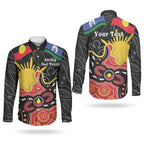 Personalised Australia Aboriginal Children's Day Couples Matching Off Shoulder Maxi Dress and Long Sleeve Button Shirt Living Our Truth Indigenous Pattern