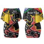 Personalised Australia Aboriginal Children's Day Couples Matching Off Shoulder Short Dress and Long Sleeve Button Shirt Living Our Truth Indigenous Pattern