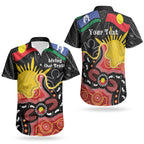 Personalised Australia Aboriginal Children's Day Couples Matching Puletasi and Hawaiian Shirt Living Our Truth Indigenous Pattern