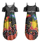 Personalised Australia Aboriginal Children's Day Couples Matching Summer Maxi Dress and Long Sleeve Button Shirt Living Our Truth Indigenous Pattern